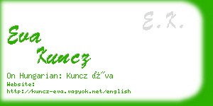 eva kuncz business card